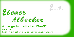 elemer albecker business card